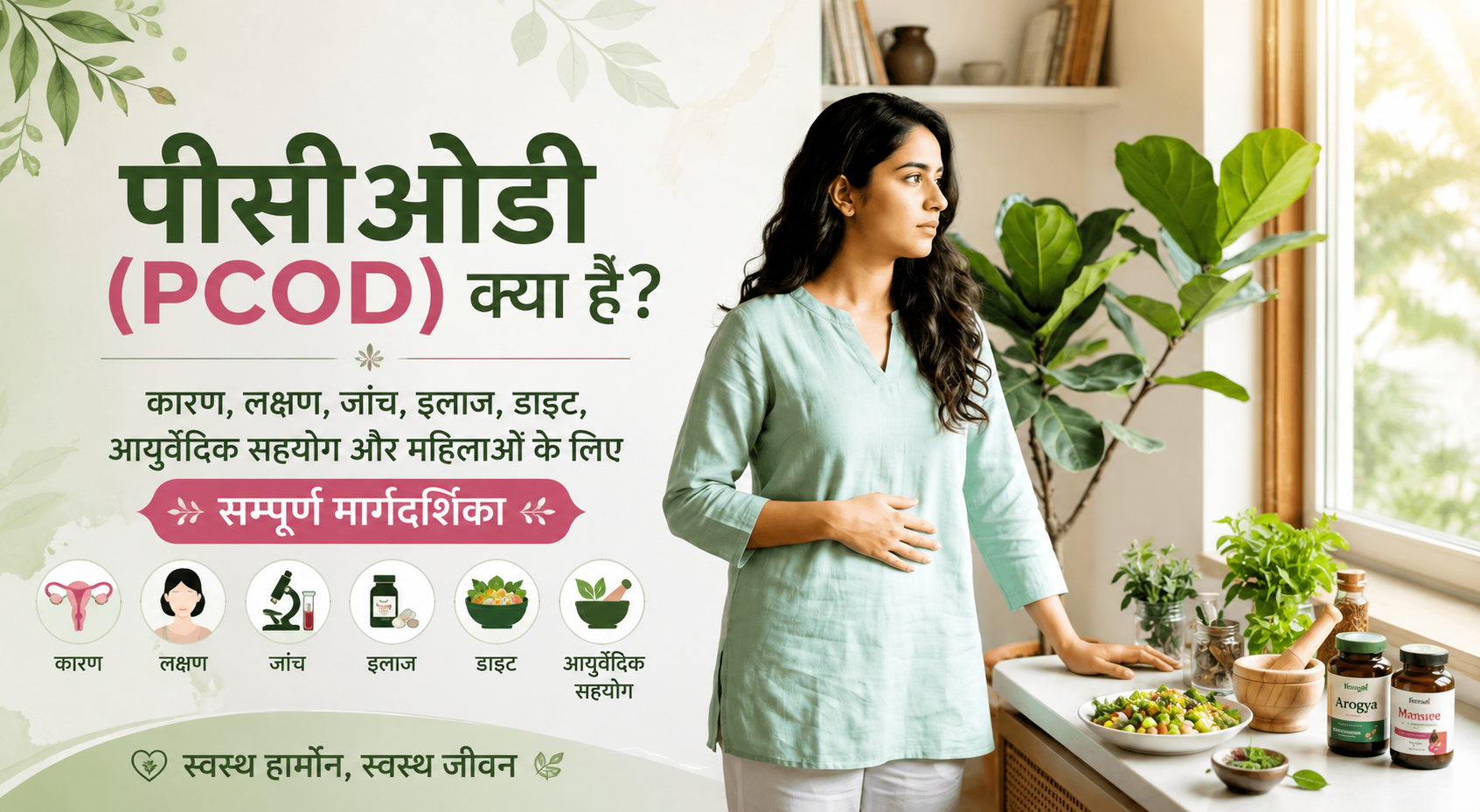 पीसीओडी (PCOD) क्या है? कारण, लक्षण, जांच, इलाज, डाइट, आयुर्वेदिक सहयोग और महिलाओं के लिए सम्पूर्ण मार्गदर्शिका!